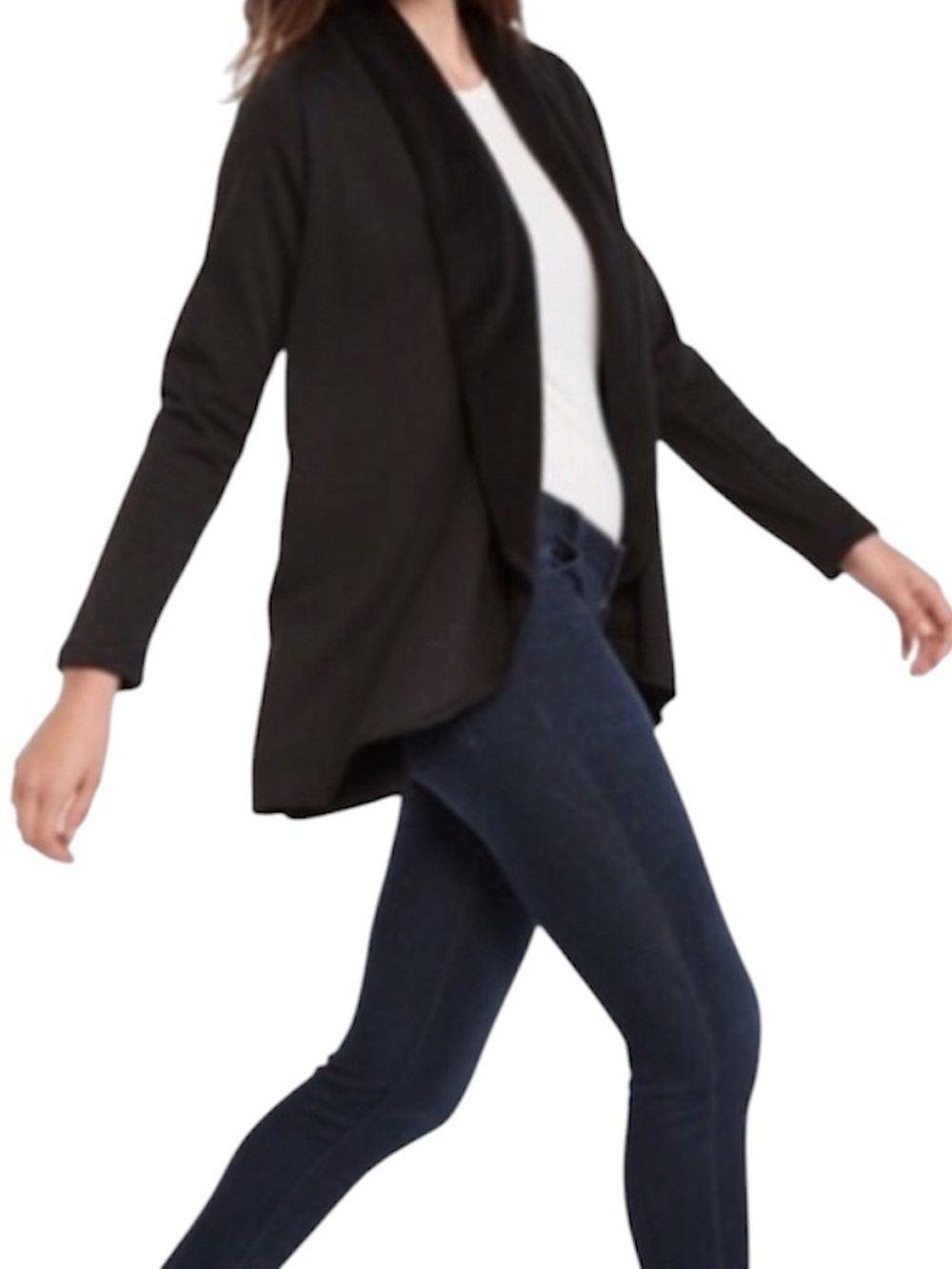 Anthropologie Drew Fleece Cardigan Women’s XS Open Front Morrison Black Soft